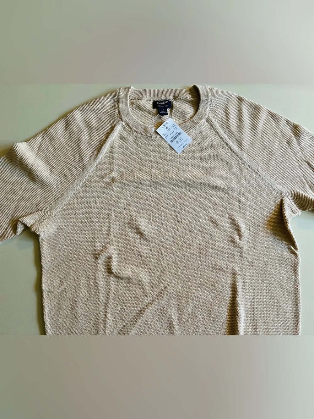 J Crew 100% Cotton Crewneck Sweater (Heather Stone /Small)